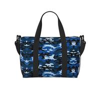 SCAUA Sacs à main phosphorescents pour voyage, sport, gym, voyage, sac à bandoulière pour homme et femme, bleu/camouflage, Taille unique