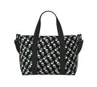 SCAUA Sacs à main pour les voyages, les cochons d'Inde et les cupcakes, sac de sport, sac de voyage, sac de voyage à bandoulière pour homme et femme, Tête de mort noire., Taille unique