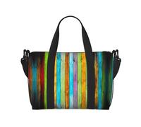 SCAUA Sacs à main pour voyage, sport, sport, sac de voyage, sac de voyage à bandoulière pour homme et femme, Planches en bois colorées., Taille unique
