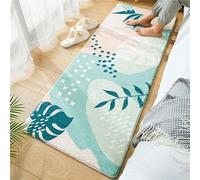 Tapis Chambre Moderne Tapis Chambre Adolescent Fille Shaggy Doux Anti Slip Canapé Tropical Leaf Stripe Style Tapis Salon Couloir Chevet Entree Salle Manger Enfant Chambre (Color7,60X150cm)