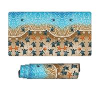 SCAUA Tapis de souris motif tortues sur la plage avec base en caoutchouc antidérapant pour jeux et bureau