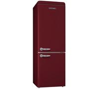 SCB300VWR-SCHNEIDER Réfrigérateur congélateur en bas bordeaux vintage, 304L 189cm clE 39dB