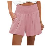 SCBFDI Shorts et Bermudas Femme Été Short Chic et Confortable pour Toutes | Plage Occasions Couleur Unie Pantacourt Vetement Femme Solde et Mode