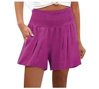 SCBFDI Shorts et Bermudas Femme Été Short Chic et Confortable pour Toutes | Plage Occasions Couleur Unie Pantacourt Vetement Femme Solde et Mode