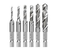 SCBOY Jeu de taraud 6 tarauds avec revêtement antirouille M3 M4 M5 M6 M8 M10 Foret taraudeur Pour métal Bois Plastique Tarauds