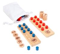 SCBOY Jouets Mathématiques Montessori Apprendre A Chiffrer Jouets en Bois Addition Et Soustraction en l'espace De 20 avec Sac De Rangement pour Les Enfants De 2 3 4 5 6 Ans