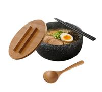 SCBOY Set de bol ramen japonais 1200 ml Avec couvercle baguettes et cuillère Bol a ramen Convient pour les ramen les salades les soupes les pâtes etc