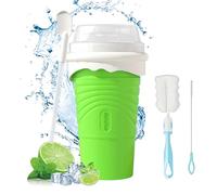 SCBOY Slushy maker,Glace à pétrir slushy gobelet,Silicone slushy maker cup,Gobelet à neige avec cuillère à paille et brosse pour gobelet,Gobelets à smoothie réutilisables