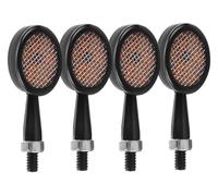 SCBSTKBGGW Clignotants Moto pour Yamaha pour Bobber 10 Mm 12 V Moto Clignotant LED Bullet Lampe Témoin Métallique(4pcs Black)