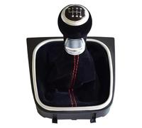 SCBSTKBGGW Vitesses Levier de pour VW pour Golf 5 6 MK6 R32 pour GTI 2004 - 2009 Couvercle De Pommeau Levier Vitesse en Cuir Suédé Kit Complet Démarrage Changement(6 Speed Black Boot)