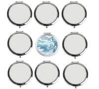 SCCFMM Lot de 10 miroirs de maquillage de poche en métal par sublimation pour homme et femme