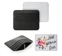 SCCFMM Lot de 30 portefeuilles vierges en cuir synthétique ultra fin avec impression par transfert thermique - Poche avant - Pour homme et femme