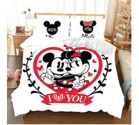 SCD-1456 Parure de lit motif Disney Minnie Mickey Mouse ensemble de literie avec taies d'oreiller housse de couet Taille:200*200cm