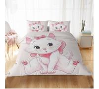 SCD-4646 Parure de lit Disney pour enfants ensemble de literie mignon rose Marie chat housse de couette taie d'or Taille:240*220cm