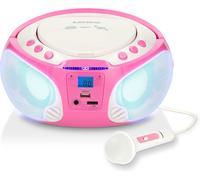 Scd-650 - Radio Cd - Chaîne Stéréo - Boombox - Lecteur Cd Portable - Usb - Mp3 - Radio Fm - Bluetooth 3.0 - Eclairage Led - Fonctionnement Sur Piles Ou Secteur - Fonction Sing-A-Long - Rose