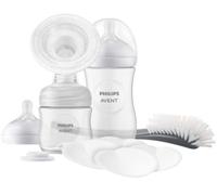 Philips Avent Kit allaitement avec tire-lait manuel simple, coussin souple et adaptatif, biberons de 260 ml et 125 ml, sans BPA, 4 coussinets d'allaitement jetables (Modèle SCD430/60)