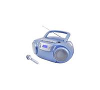 SCD5800BL Radio-lecteur CD FM USB, Cassette, Radiocassette avec microphone bleu