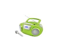 SCD5800GR Radio-lecteur CD FM USB, Cassette, Radiocassette avec microphone vert