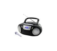 SCD5800SW Radio-lecteur CD FM USB, Cassette, Radiocassette avec microphone noir