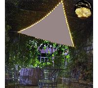 SCDD Voiles d'ombrage imperméables UV Bloc Triangle auvent avec guirlandes Lumineuses LED pour Patio extérieur Jardin arrière-Cour,3 * 4 * 5m