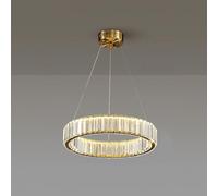 Scdivi Luxe Chdelier Lumière Cercle Luxe Lampe en Cristal Simple Art Moderne Chdelier en Cristal pour Chambre à Manger Salle à Manger étude Salon éclairage, Gold, 60+80cm