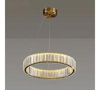 Scdivi Luxe Chdelier Lumière Cercle Luxe Lampe en Cristal Simple Art Moderne Chdelier en Cristal pour Chambre à Manger Salle à Manger étude Salon éclairage, Gold, 60cm