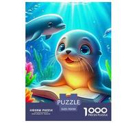 Sceau 1000 Pièces Petit Animal de l'océan Puzzle en Papier Détente Cadeau Unique Adultes Et Adolescents Dès 14 Ans 70x50cm/1000pcs