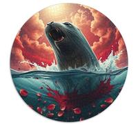 Sceau 1000 Pièces Puzzle Rond animauxs Das Tier Adultes Et Enfants Unique Réduction du Stress Activité Familiale 1000pcs (67.5x67.5cm)