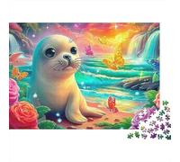 Sceau au Paradis 1000 Piece Recycled Cardboard Art Floral Cascade Jigsaw Puzzle Set Adult Jigsaws Brain Training Educational Game Home Gift for Puzzle Fans 52x38cm/1000pcs