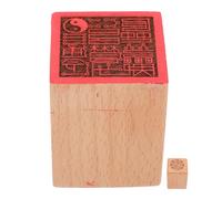 Sceau Chinois Compact en Bois de Pêcher, Tampon Décoratif de Bureau