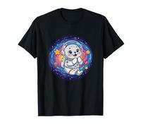 Sceau d'astronaute Kawaii dans l'espace Galaxie colorée T-Shirt