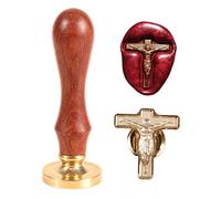 Sceau de cire 3D en forme de croix de Jésus pour église, mariage, lieux de culte, cachet de cire pour Pâques, cachet en bois, poignée rétro, idée créative pour bouteille d'enveloppe (kit de croix)