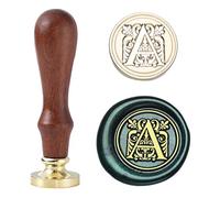 Sceau de cire à cacheter initiale - Kit de tampon de cire vintage en forme de lettre A pour enveloppes, invitations et mariage - 25 mm