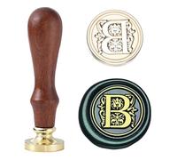 Sceau de cire à cacheter initiale - Kit de tampon de cire vintage en forme de lettre B pour enveloppes, invitations et mariage - 25 mm