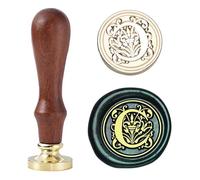 Sceau de cire à cacheter initiale - Kit de tampon de cire vintage en forme de lettre C - Sceau en laiton pour enveloppes, invitations et mariage - 25 mm