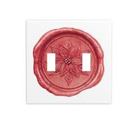 Sceau de cire de Noël aquarelle en relief Poinsettia double gang à bascule plaque murale interrupteur décoration taille standard - 11,4 x 11,4 cm