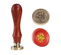 Sceau de cire en forme d'animal - Tête de dragon - Nœud celtique - 2,5 cm - Vintage - Personnalisable