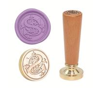 Sceau de cire européen fait à la main - Conseils interchangeables en laiton et poignée en bois de hêtre pour lettres cadeaux - Tampon de cire en laiton avec bois de hêtre