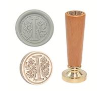 Sceau de cire européen fait à la main - Conseils interchangeables en laiton et poignée en bois de hêtre pour lettres cadeaux - Tampon de cire en laiton avec bois de hêtre