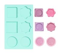 Sceau de cire, moule en silicone pour sceau de cire, tampon de cire, étoile ronde/huit branches de 2,54 cm, pour invitations de mariage, scrapbooking, enveloppes, cartes, cadeaux, emballage de vin
