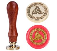 Sceau de cire nœud celtique - Symbole viking, wiccan, Odin - Rune Viking classique - Triple corne d'Odin - Tampon de cire à cacheter - Pour mariage - Personnalisable