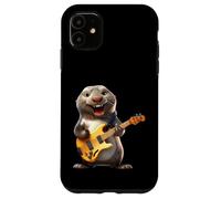 Sceau de Dessin animé Amusant Jouant de la Guitare Basse Musicien Coque pour iPhone 11