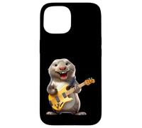 Sceau de Dessin animé Amusant Jouant de la Guitare Basse Musicien Coque pour iPhone 15