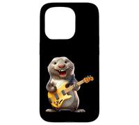 Sceau de Dessin animé Amusant Jouant de la Guitare Basse Musicien Coque pour iPhone 15 Pro