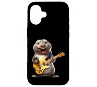 Sceau de Dessin animé Amusant Jouant de la Guitare Basse Musicien Coque pour iPhone 16