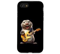 Sceau de Dessin animé Amusant Jouant de la Guitare Basse Musicien Coque pour iPhone SE (2020) / 7/8