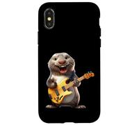 Sceau de Dessin animé Amusant Jouant de la Guitare Basse Musicien Coque pour iPhone X/XS