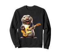 Sceau de Dessin animé Amusant Jouant de la Guitare Basse Musicien Sweatshirt