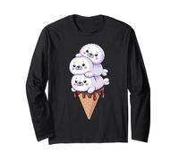 Sceau de Glace drôle Phoque Kawaii Manche Longue