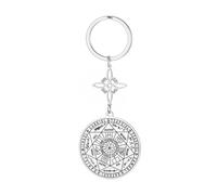 Sceau des 7 archanges Porte-clés Nœud celtique de sorcière Nudo De Bruja Saint Michel Porte-clés Talisman Bijoux Cadeau Wiccan (Argent)